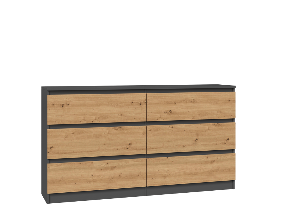 Komoda Umo P6 140 antracyt/dąb artisan