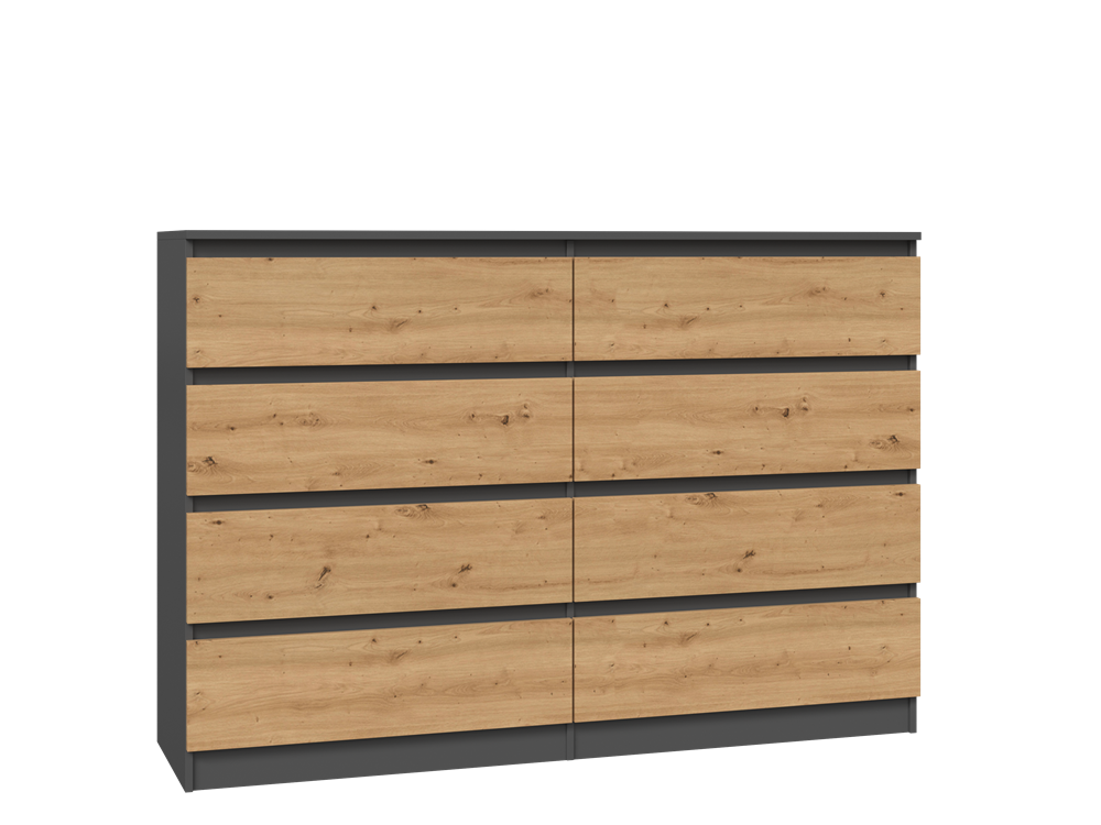 Komoda Umo P8 140 antracyt/dąb artisan