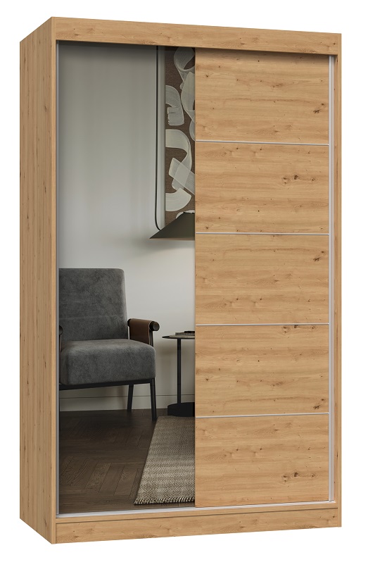Szafa Sabina S 120 z lustrem dąb artisan