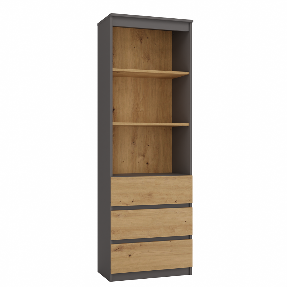 Regał Umo P3S3 antracyt/dąb artisan