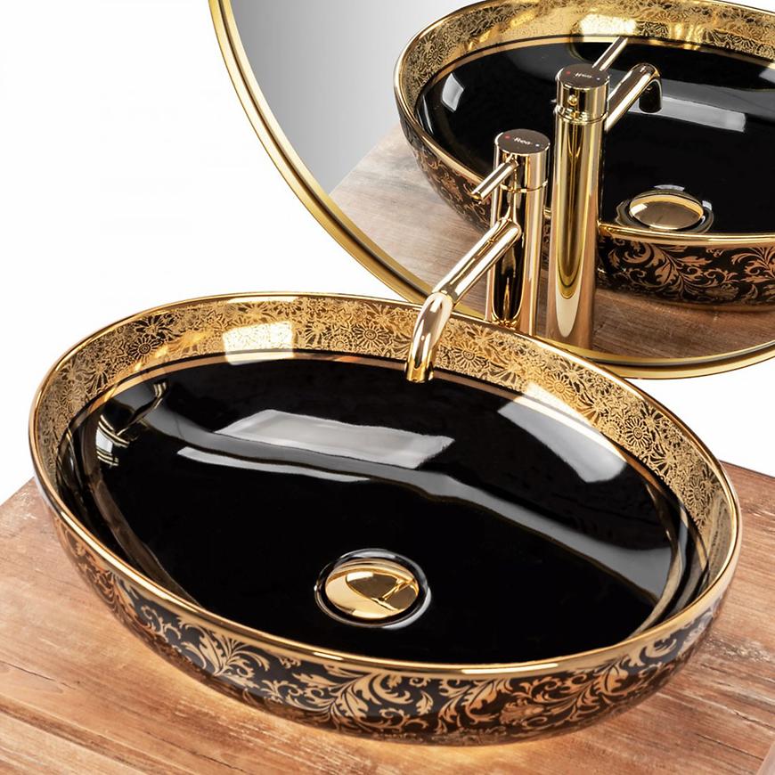 Umywalka nablatowa Margot Black/Gold