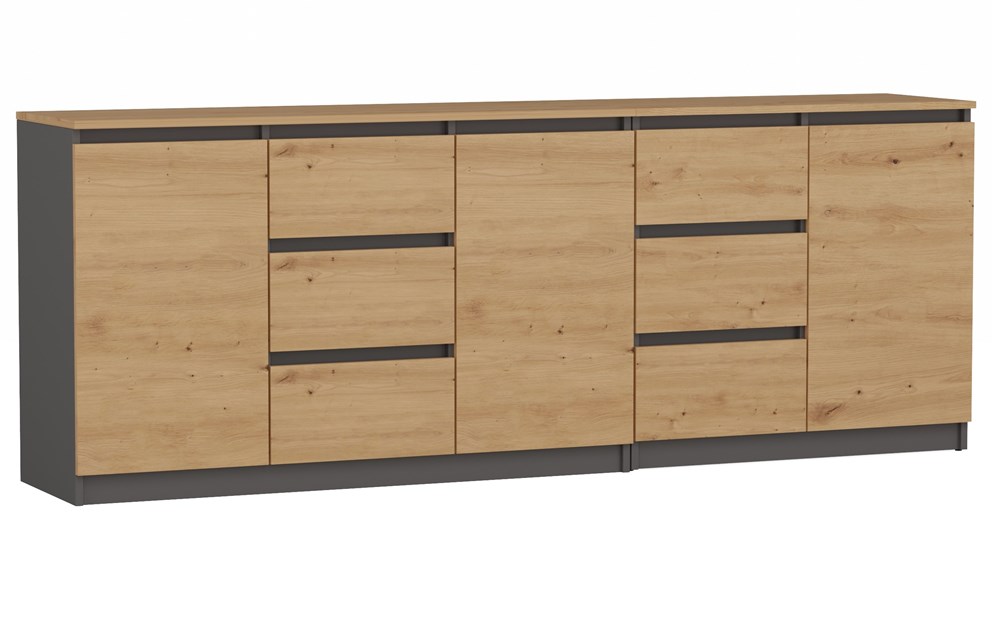 Komoda Ant antracyt/dąb artisan