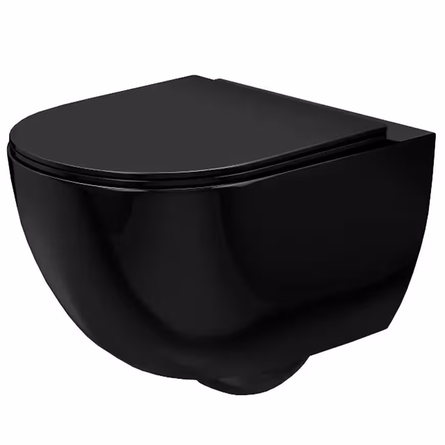 Miska zawieszana Carlo Mini Rimless Glossy black