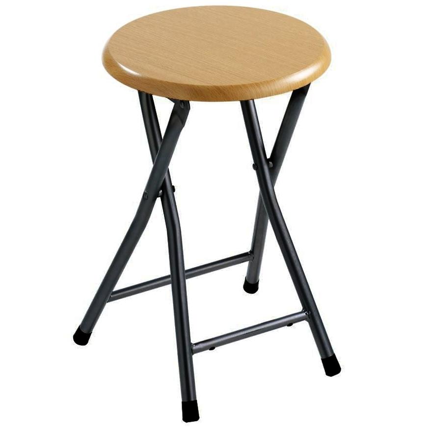 Taboret składany Elza Black MDF buk