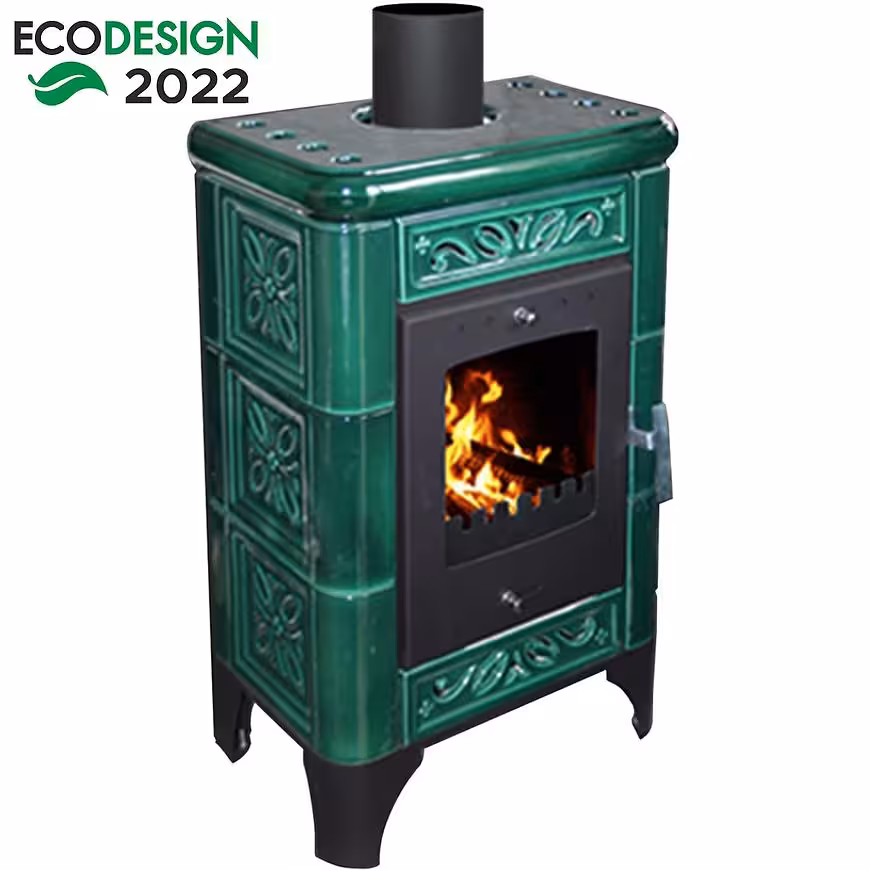Piec stalowo-kaflowy Belluno II green 6kw
