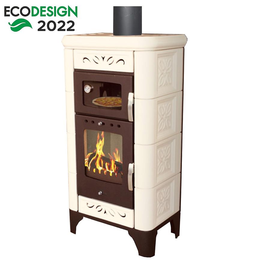 Piec stalowo-kaflowy Bologna II drab 6kw