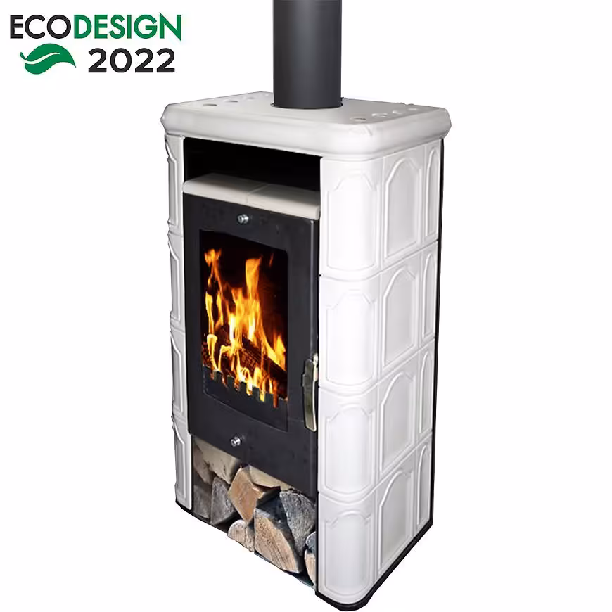 Piec stalowo-kaflowy Bergamo II drab 7kw