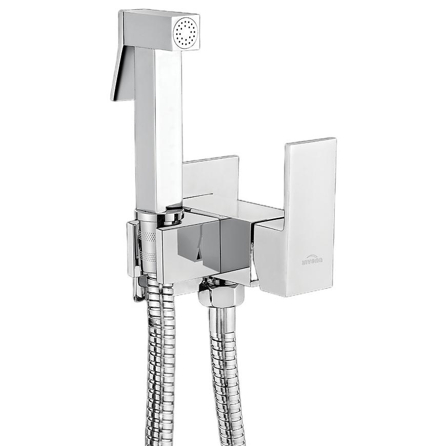 Bateria bidetowa podtynkowa kwadratowa chrom