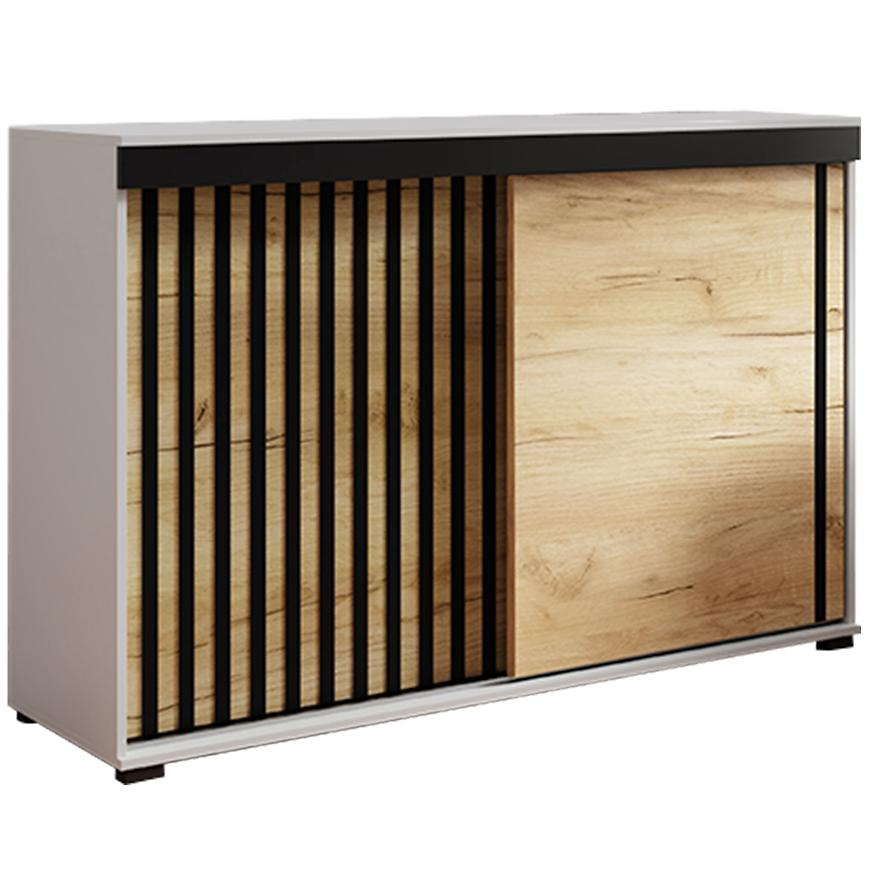 Komoda Malani 120 biały+craft+czarny