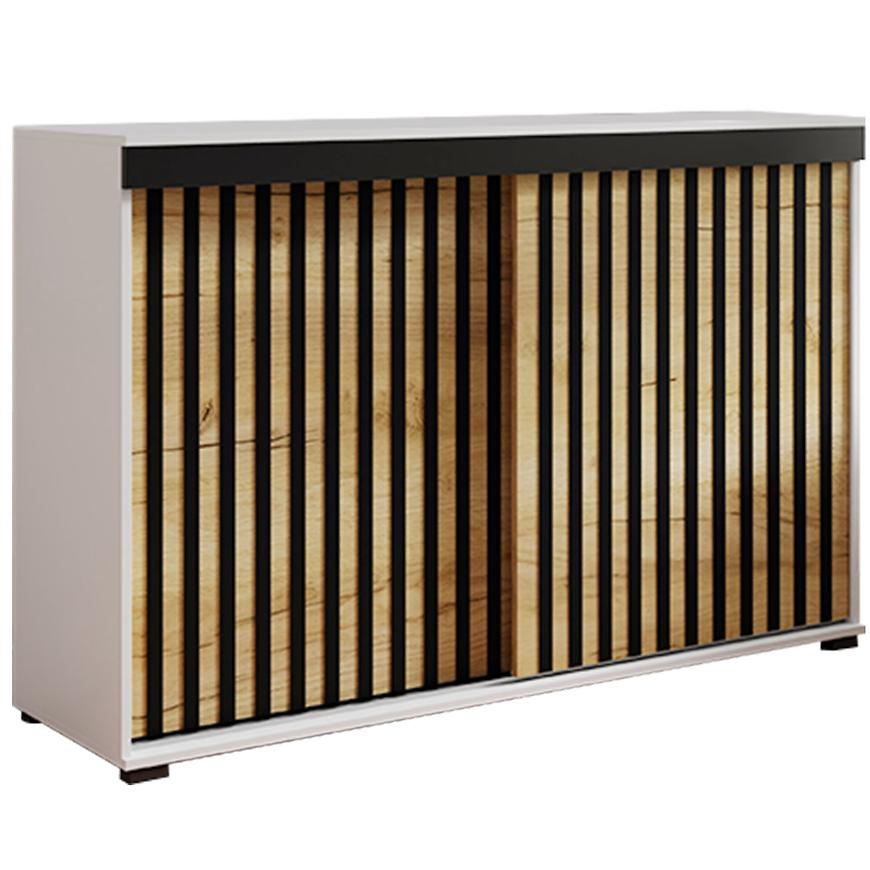 Komoda Malani duplo 140 biały+craft+czarny