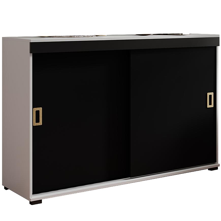 Komoda Retro 120 Biały/Czarny + Craft Uchwyty
