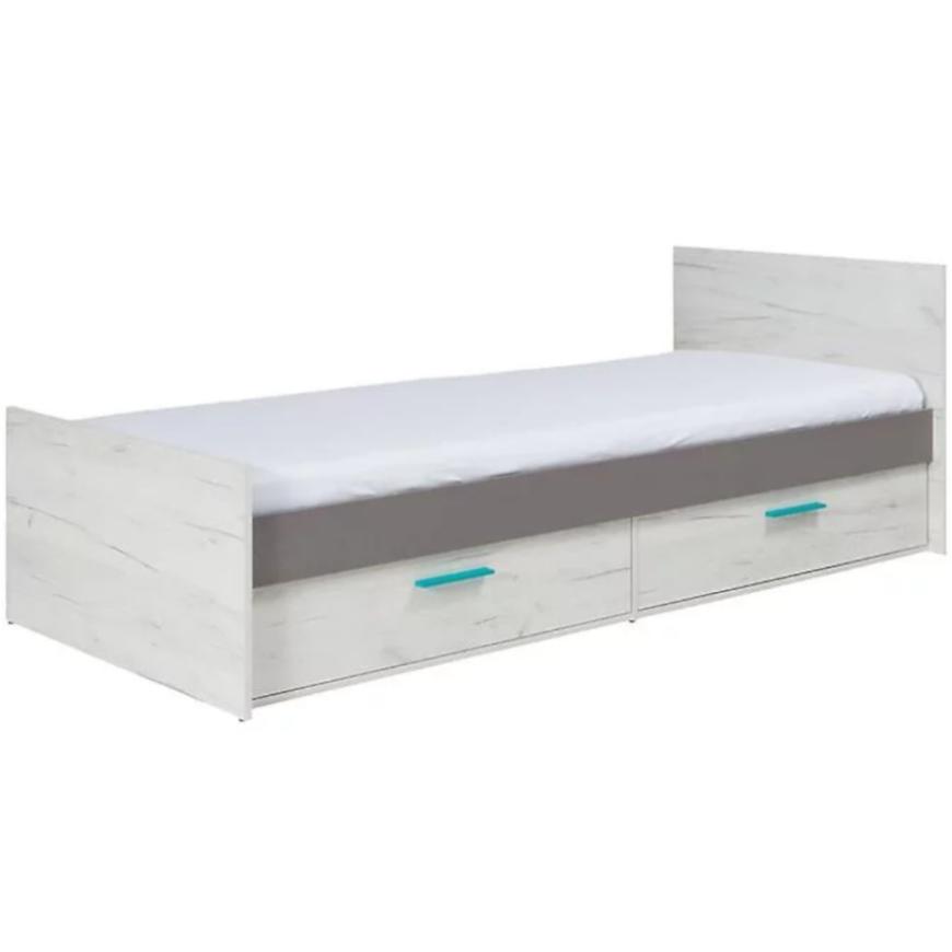 Łóżko Rest R05 popiel/dąb biały 90/204