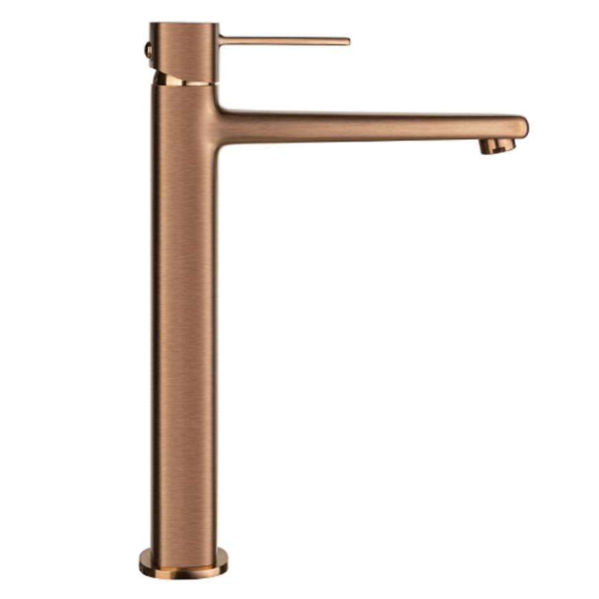 Bateria umywalkowa wysoka glamour miedź