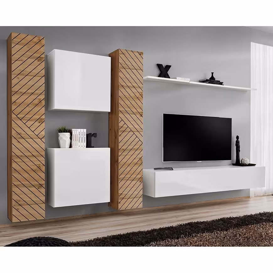 Meblościanka Switch VI Line Wotan/Biały