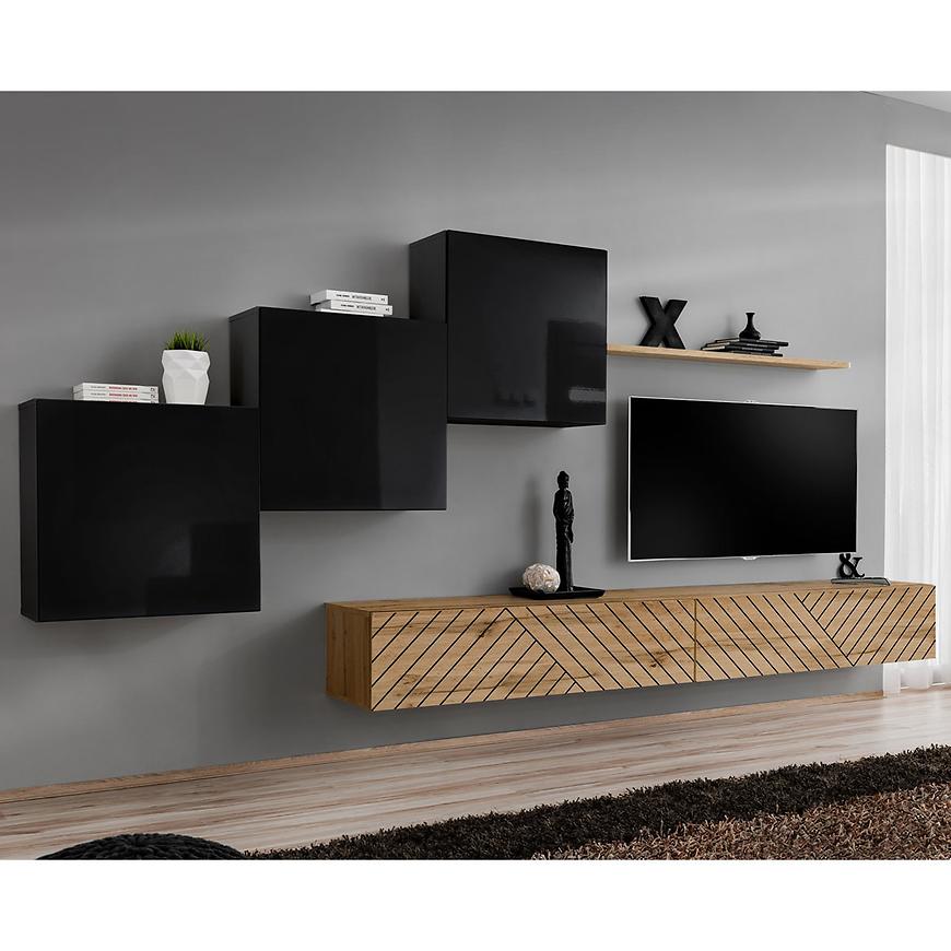 Meblościanka Switch X Line Czarny/Wotan
