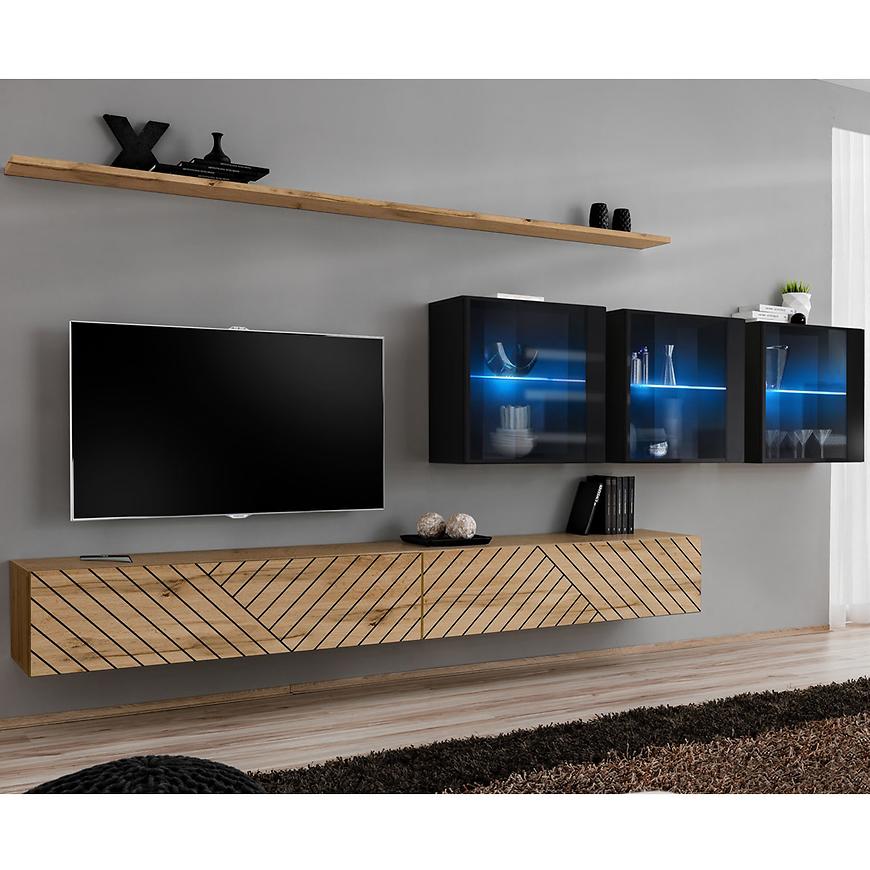 Meblościanka Switch XVII Line Wotan/Czarny