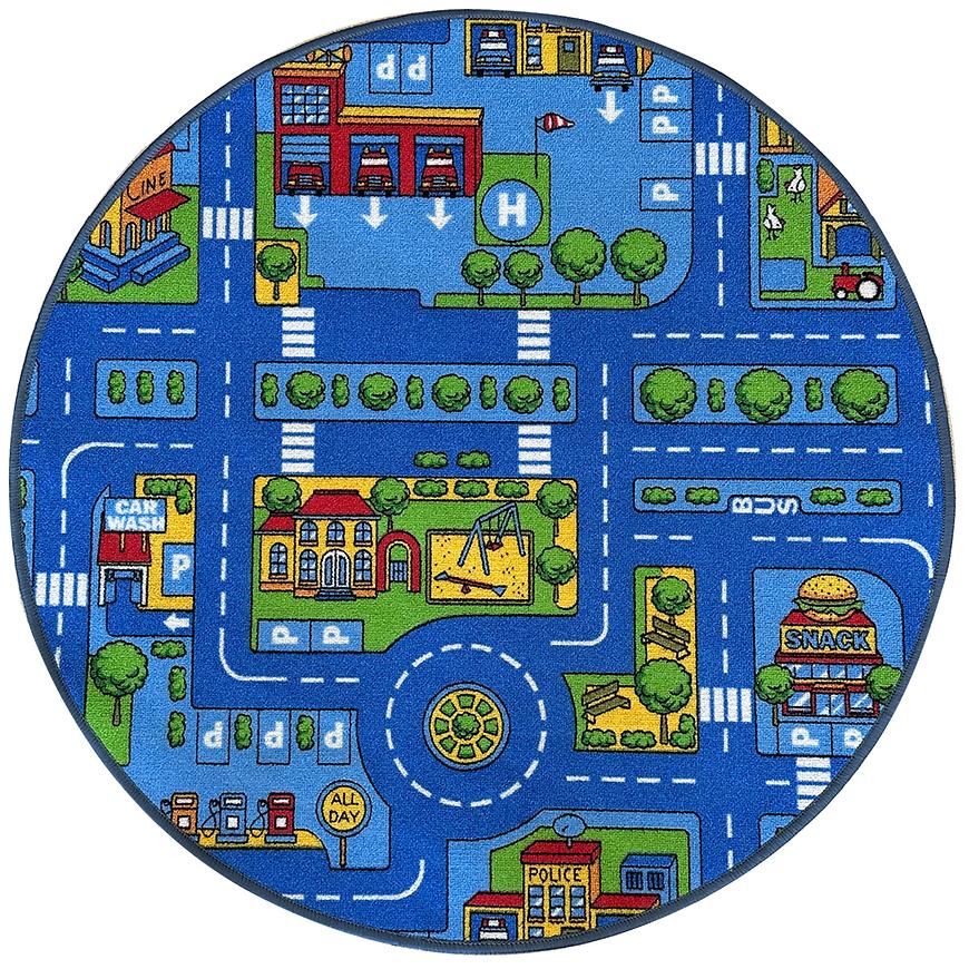 Dywan Kids City 1,0/1,0 okrągły niebieski