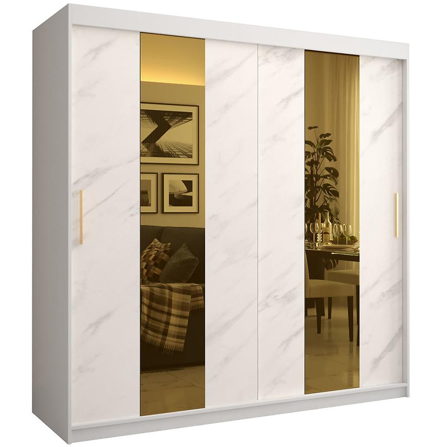 Szafa Platinum Pole 200 biały marmur/biały