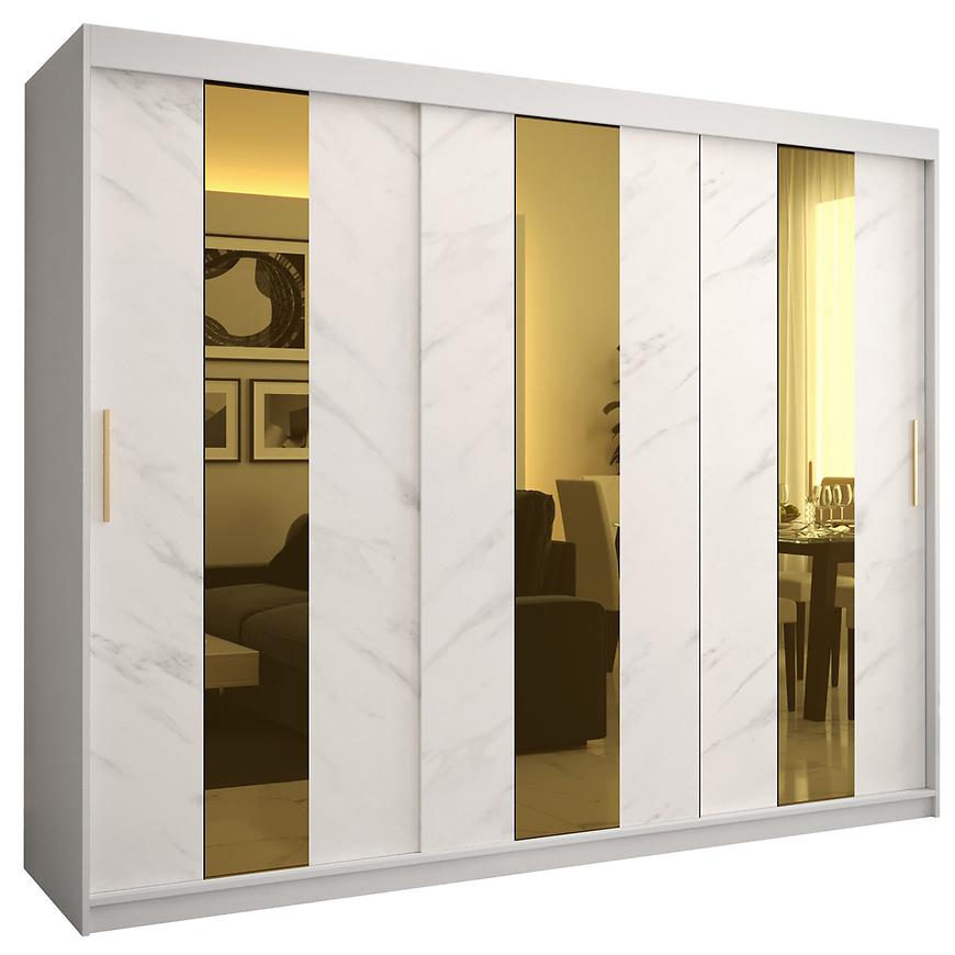 Szafa Platinum Pole 250 biały marmur/biały