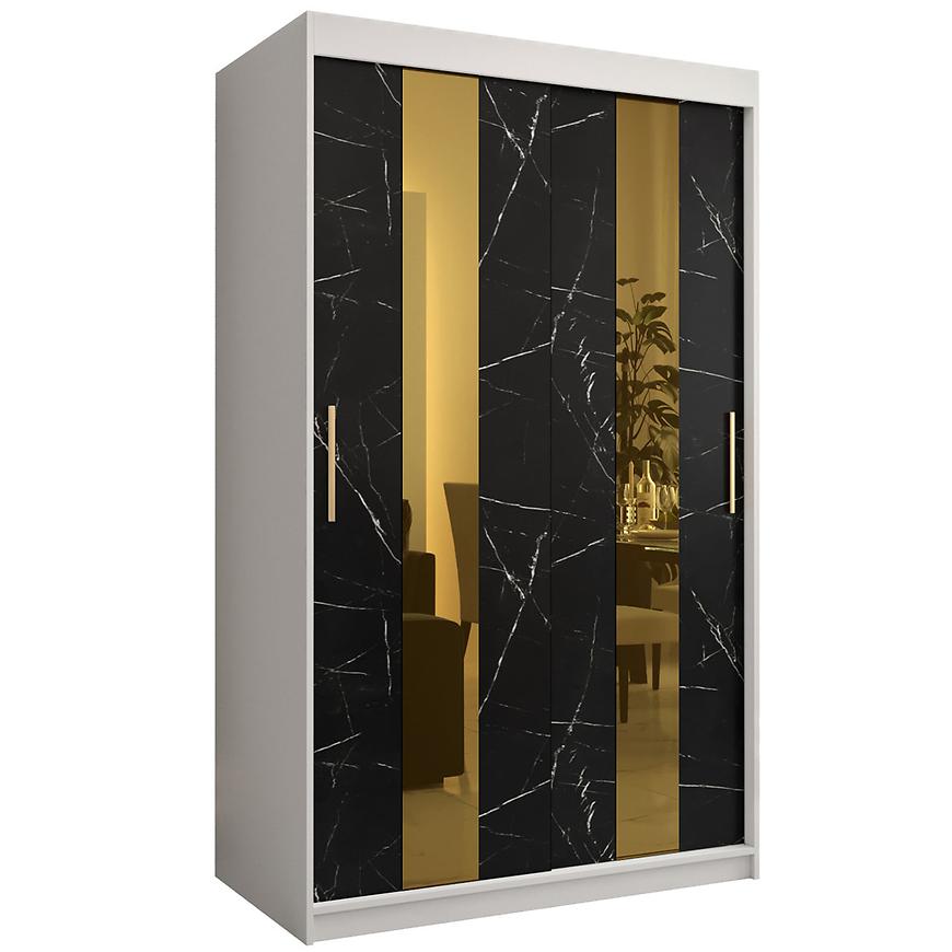 Szafa Platinum Pole 120 biały marmur/czarny