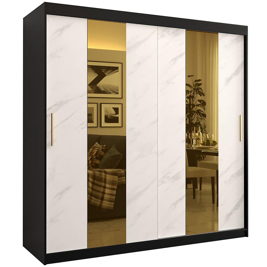 Szafa Platinum Pole 200 czarny marmur/biały