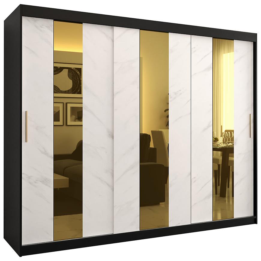 Szafa Platinum Pole 250 czarny marmur/biały