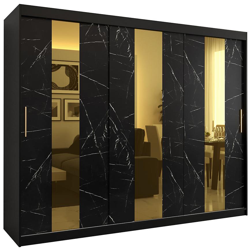 Szafa Platinum Pole 250 czarny marmur/czarny