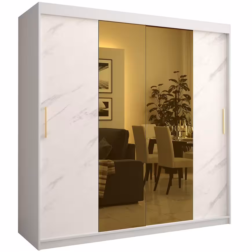 Szafa Platinum T1 200 biały marmur/biały