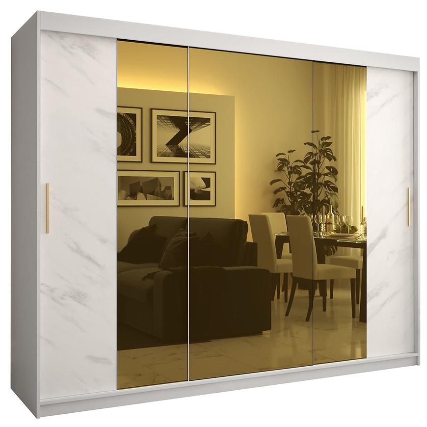 Szafa Platinum T2 250 biały marmur/biały