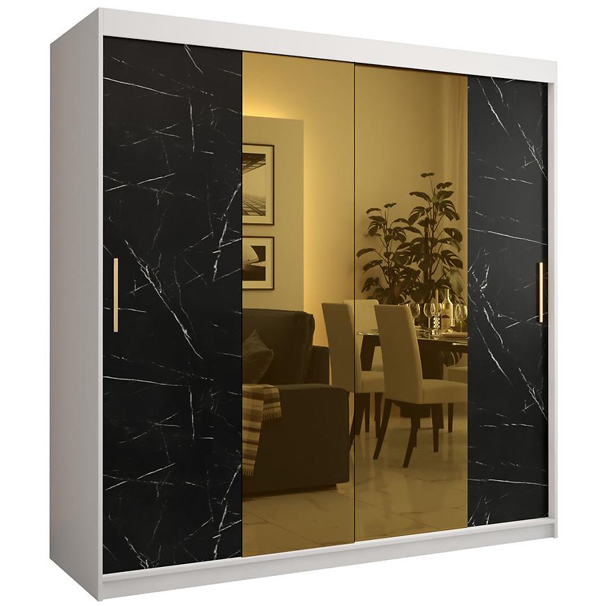 Szafa Platinum T1 200 biały marmur/czarny