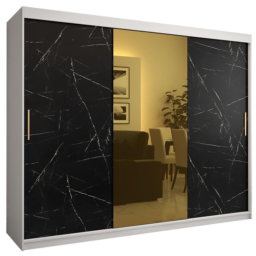 Szafa Platinum T1 250 biały marmur/czarny