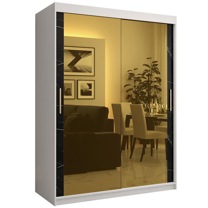Szafa Platinum T3 150 biały marmur/czarny