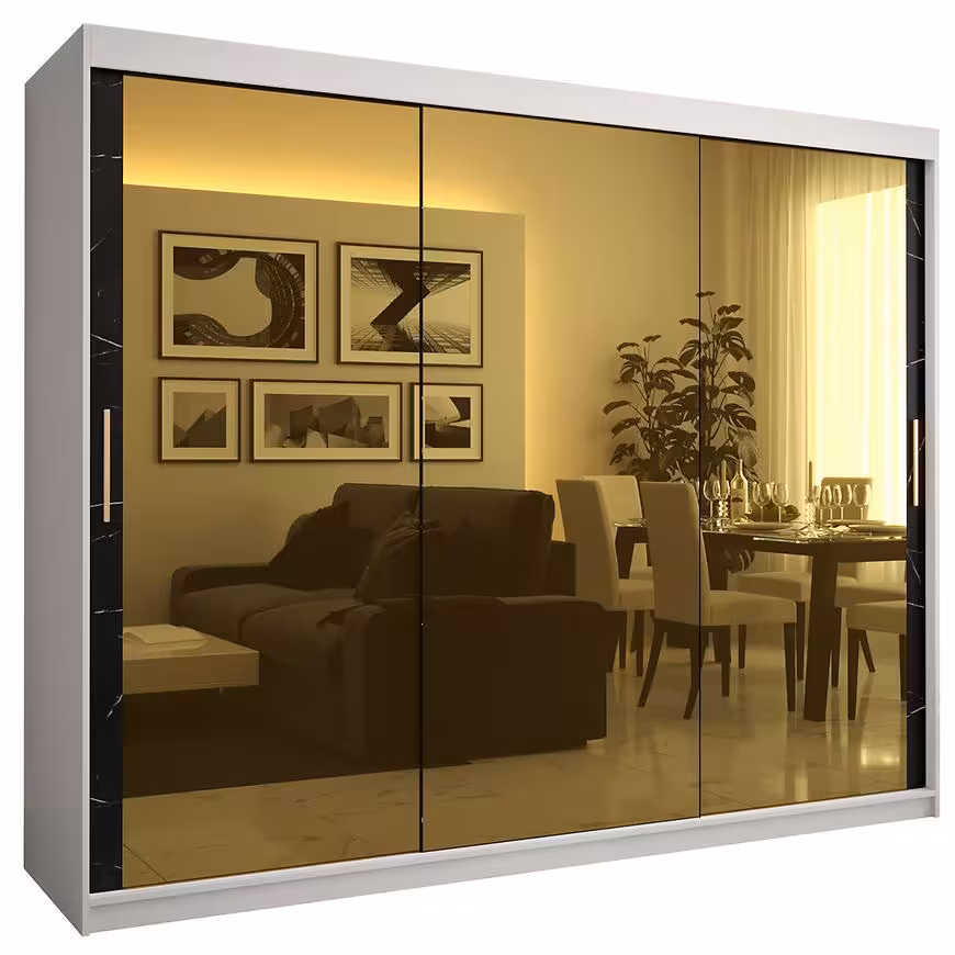 Szafa Platinum T3 250 biały marmur/czarny