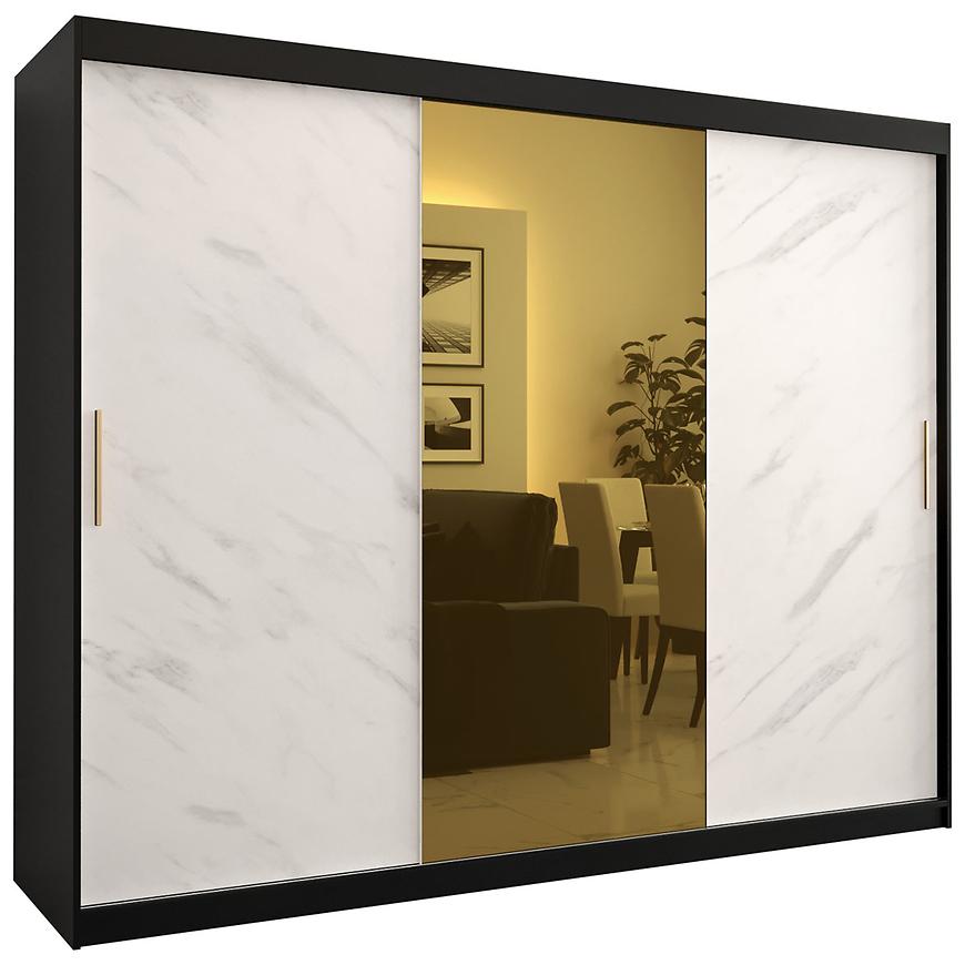 Szafa Platinum T1 250 czarny marmur/biały