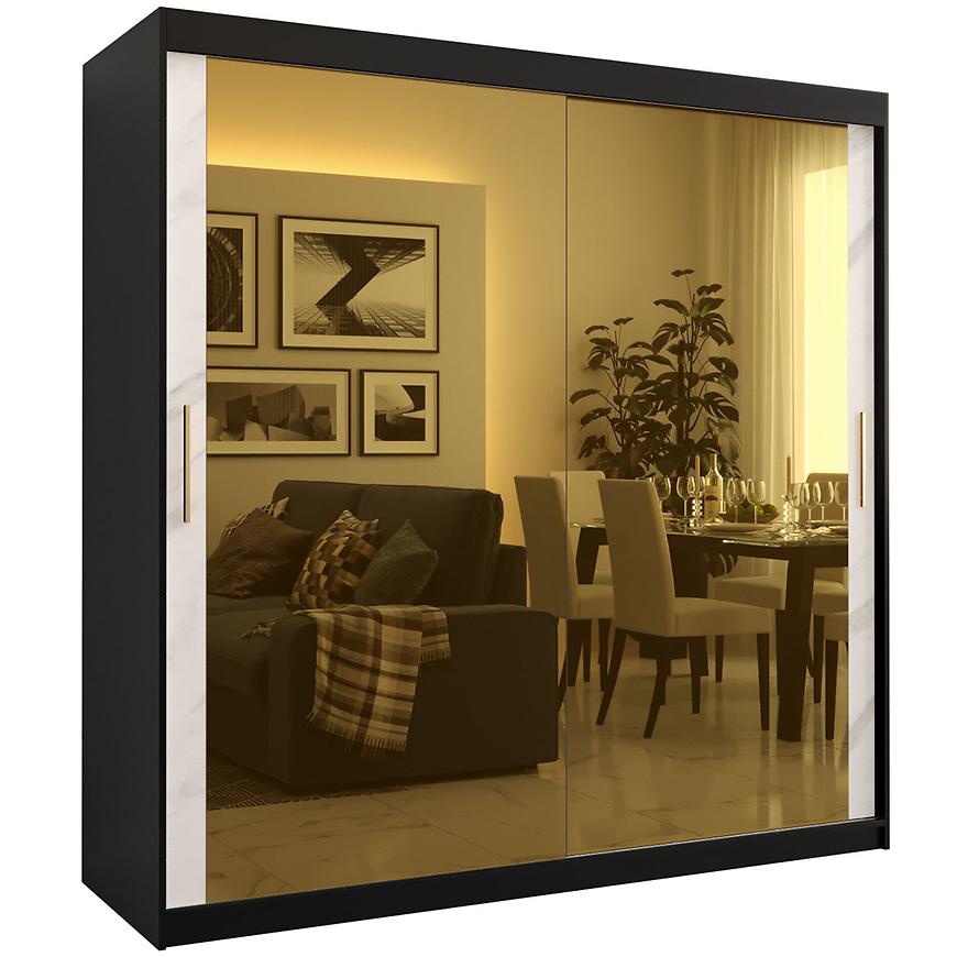 Szafa Platinum T3 200 czarny marmur/biały