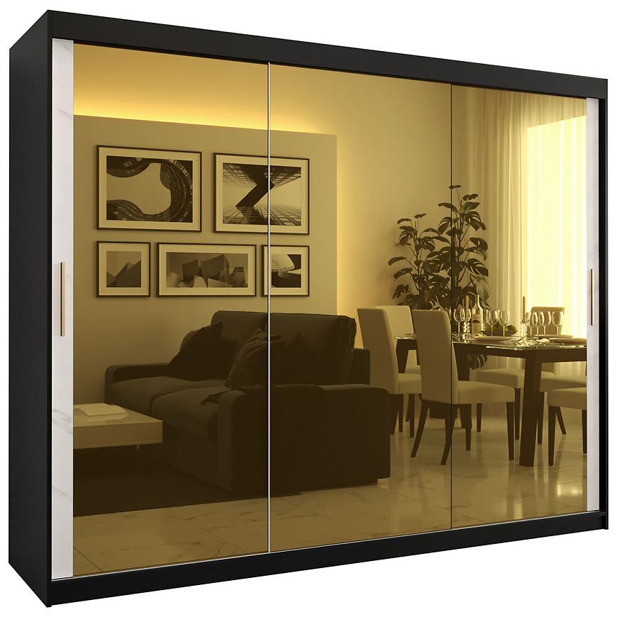 Szafa Platinum T3 250 czarny marmur/biały