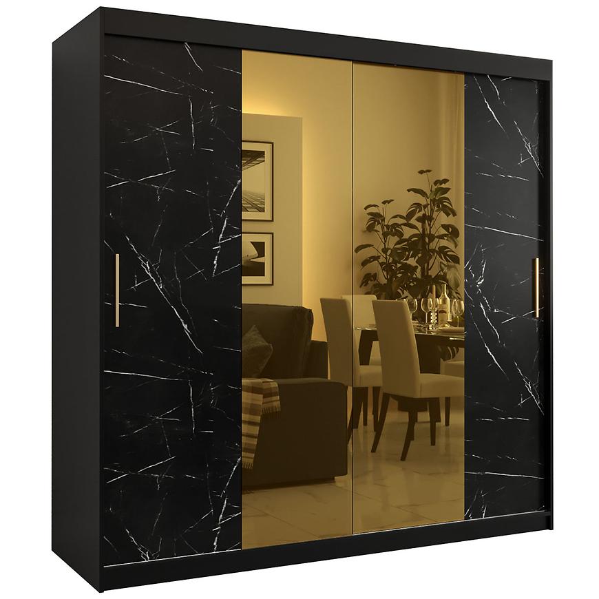 Szafa Platinum T1 200 czarny marmur/czarny