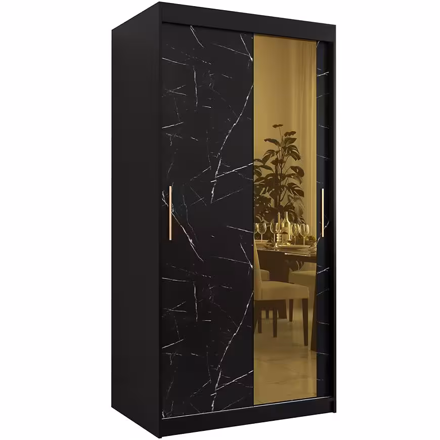 Szafa Platinum T2 100 czarny marmur/czarny