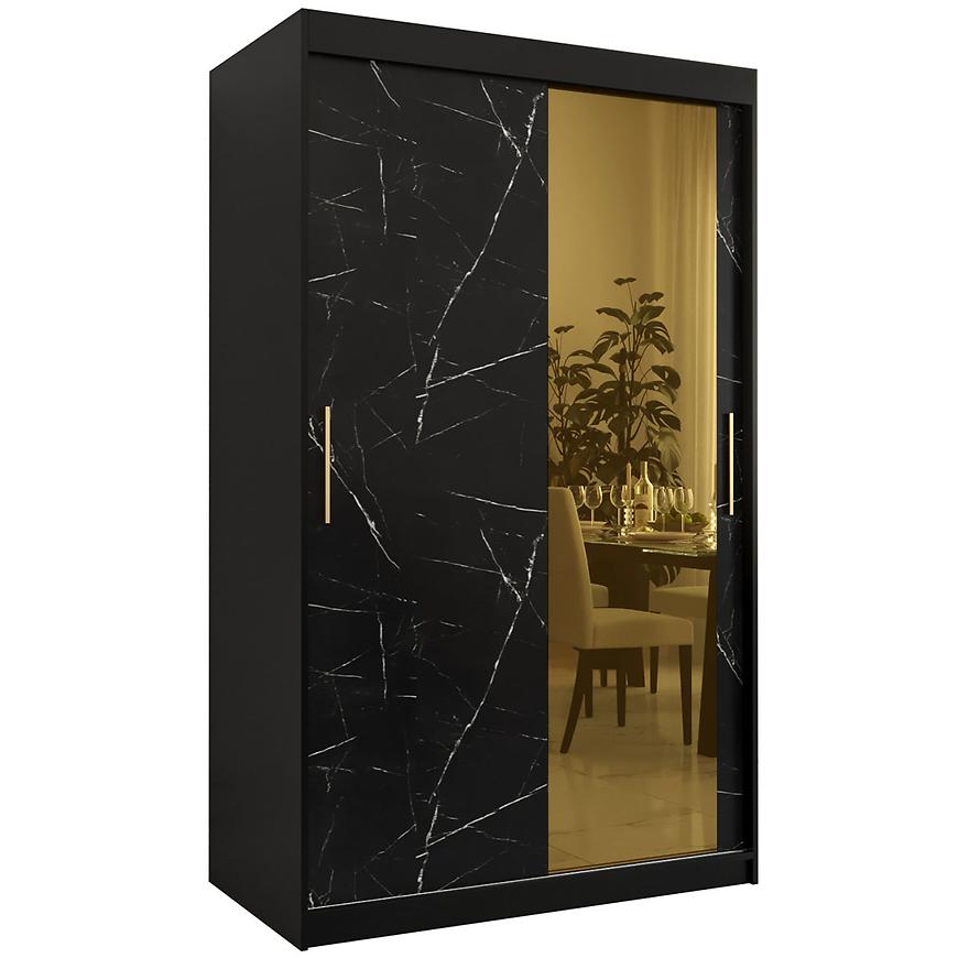 Szafa Platinum T2 150 czarny marmur/czarny