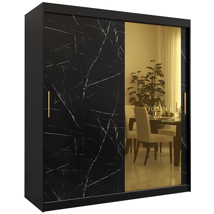 Szafa Platinum T2 180 czarny marmur/czarny