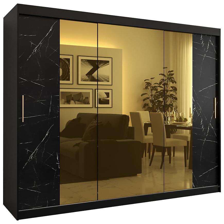 Szafa Platinum T2 250 czarny marmur/czarny