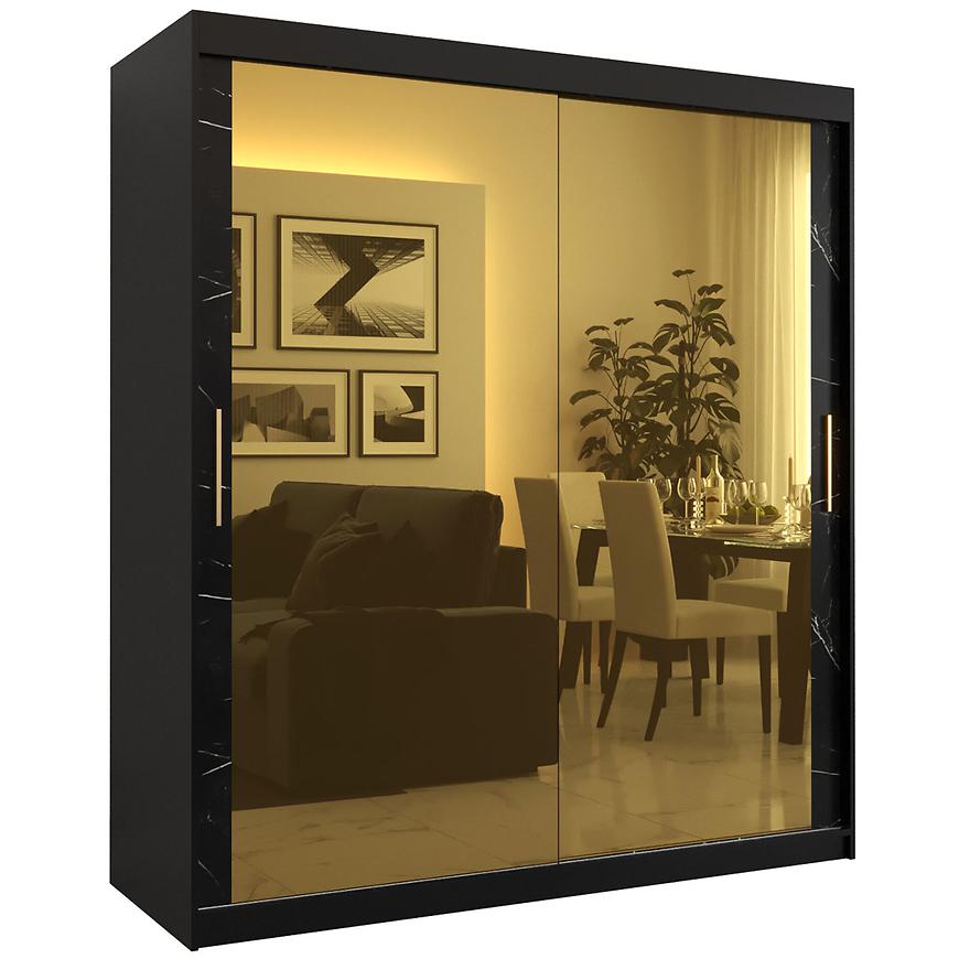 Szafa Platinum T3 200 czarny marmur/czarny