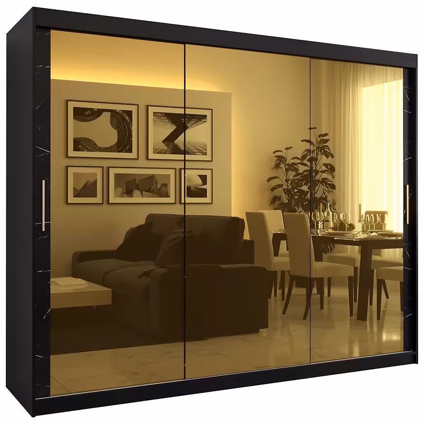 Szafa Platinum T3 250 czarny marmur/czarny