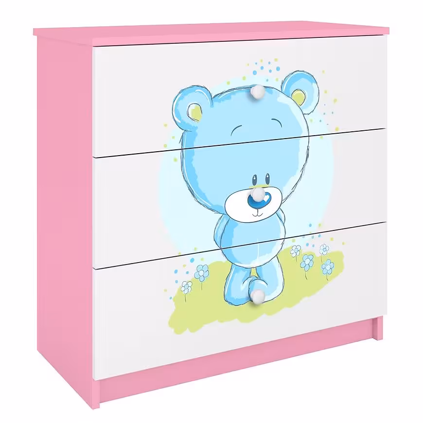 Komoda Dla Dzieci Babydreams Różowy – Miś Niebieski
