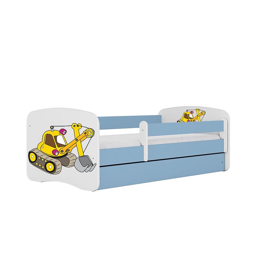 Łóżko dziecięce z materacem i szufladą Babydreams Niebieski 80x160 Koparka