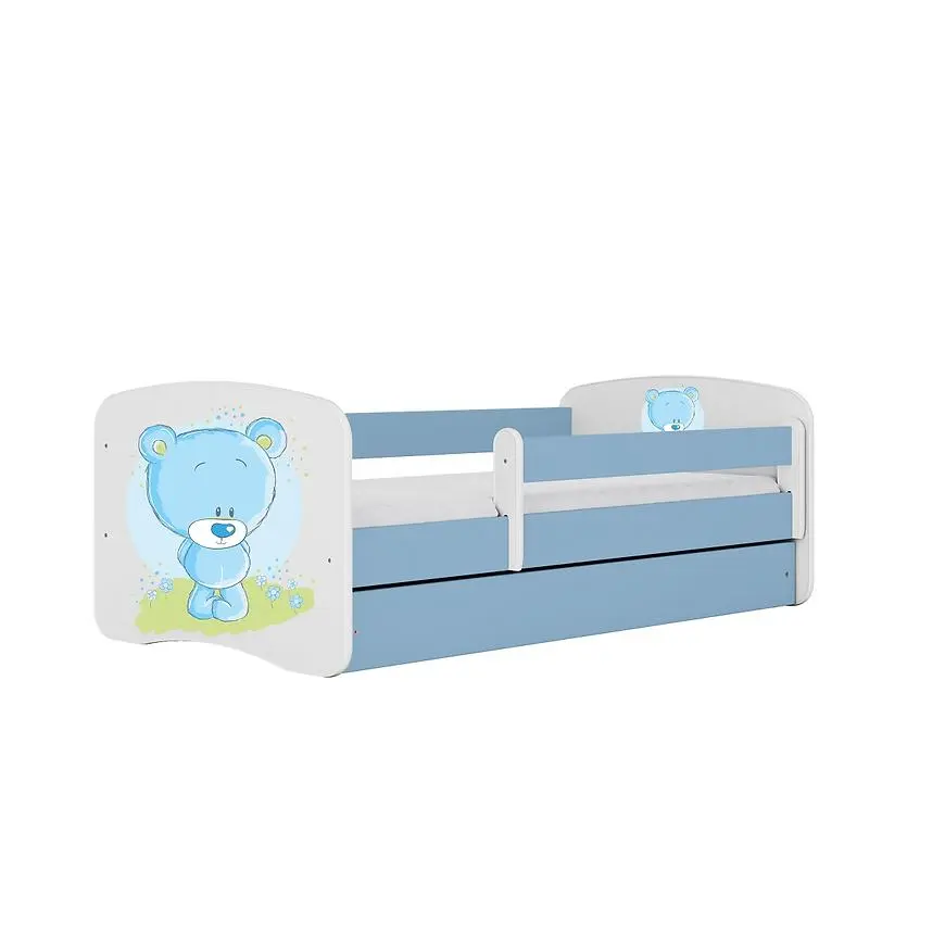 Łóżko dziecięce z materacem i szufladą Babydreams Niebieski 80x160 Miś Niebieski