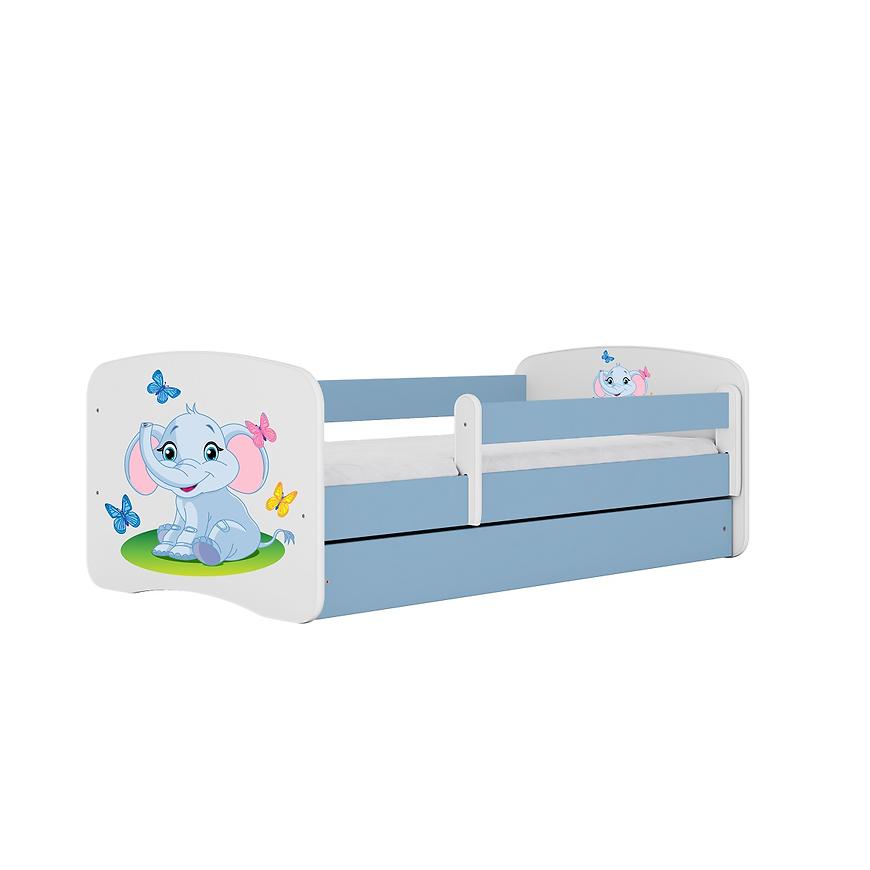 Łóżko dziecięce z materacem i szufladą Babydreams Niebieski 80x160 Słonik