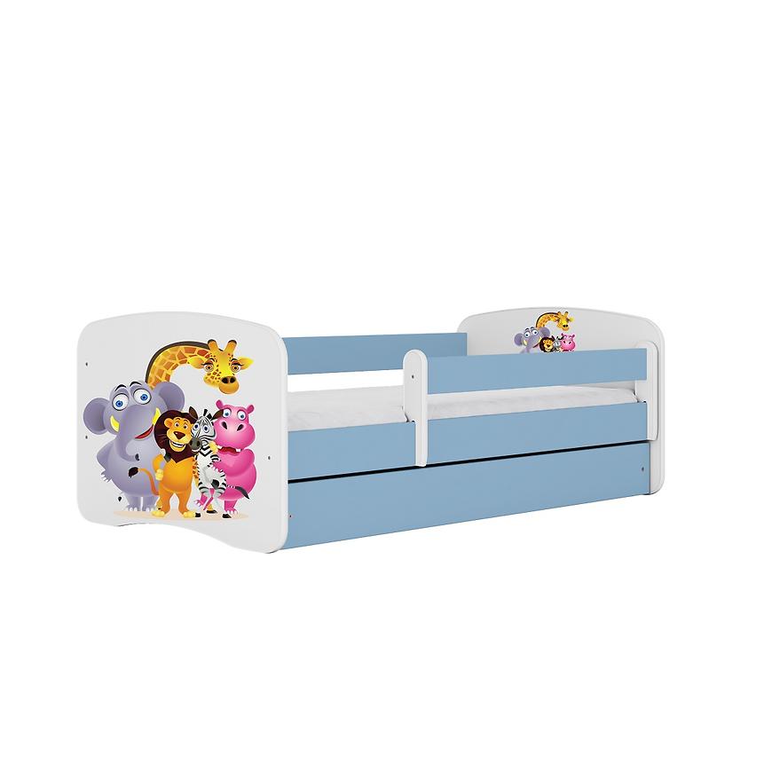 Łóżko dziecięce z materacem i szufladą Babydreams Niebieski 80x180 Zoo