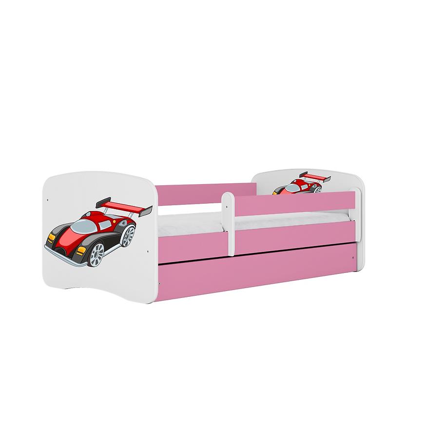 Łóżko dziecięce z materacem i szufladą Babydreams Różowe 70x140 Auto