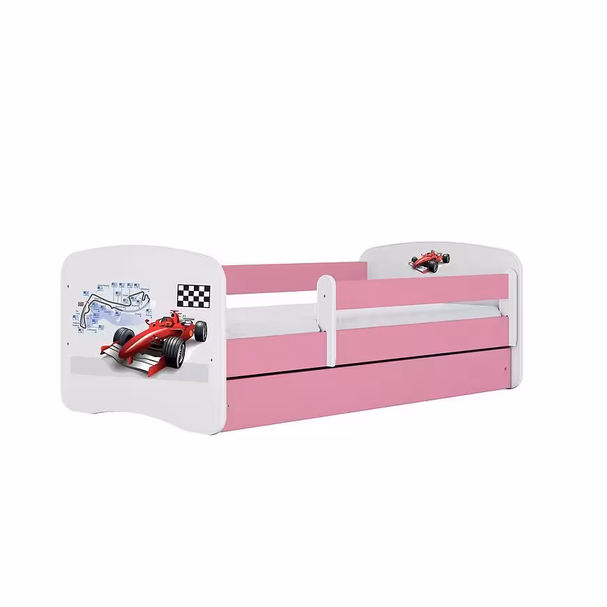 Łóżko dziecięce z materacem i szufladą Babydreams Różowe 80x180 Formuła